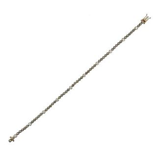 18k Gold Fancy White Diamond Line Bracelet