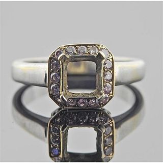 18k Gold Pink Diamond Engagement Ring Setting