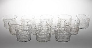 ANGLO-IRISH CUT GLASS WINE RINSERS, LOT OF 12,