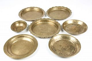 7 Heavy Bronze Plates/Bowls, Nepal