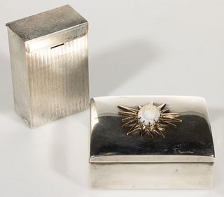 AMERICAN STERLING SILVER BOXES, LOT OF TWO,