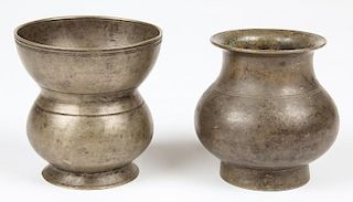2 Bronze Vessels, Nepalese Early 19th c.