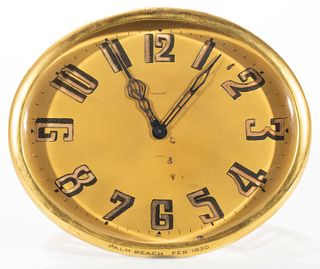 TIFFANY & CO. RETAILED FRENCH ART DECO EASEL CLOCK,
