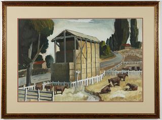 RICHARD STEPHENS (CALIFORNIA, 1892-1967) FARM SCENE,