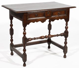 BRITISH REGIONAL WILLIAM AND MARY-STYLE OAK DRESSING TABLE,