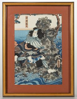 UTAGAWA KUNISADA I (TOYOKUNI III) (JAPANESE, 1786-1864) WOODBLOCK PRINT,