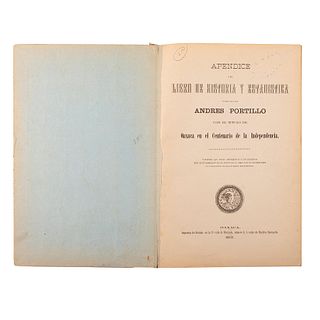 Portillo, Andrés. Apéndice del Libro de Historia y Estadística, publicado por Andrés Portillo... Oaxaca, 1910.