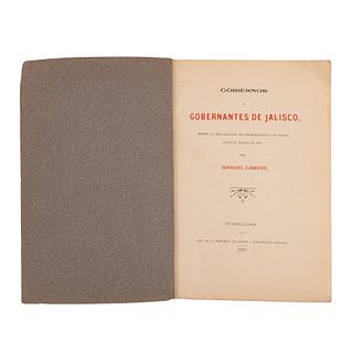 Cambre, Manuel. Gobiernos y Gobernantes de Jalisco, desde la Independencia de Nueva Galicia, hasta el día. Guadalajara: 1910.