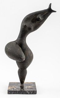 Modernist Bronze Abstract Nude Venus Sculpture