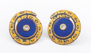 Michael Boyd 925 & Gold  Art Jewelry Earrings