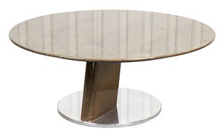Saporiti Modern Lacquered Burlwood & Chrome Table