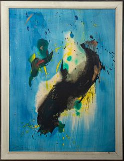 Norman Carton "Nocturne" Abstract Watercolor 1980