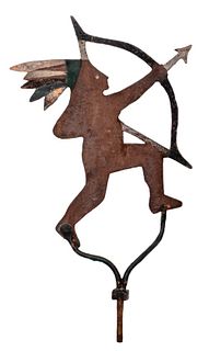 Painted Iron Native American Figural Weathervane