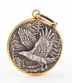 Buccellati Sterling Silver Eagle Medallion Pendant