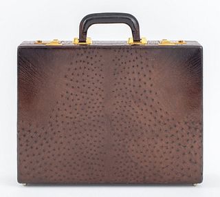 Crouch & Fitzgerald Ostrich Skin Suitcase