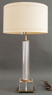 Charles Hollis Jones Style Brass & Lucite Lamp