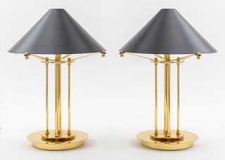 Nessen Mid Century Modern Table Lamps, Pair
