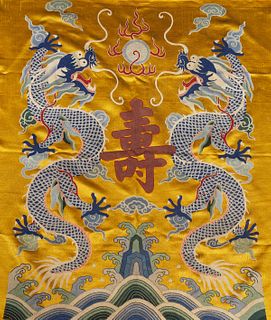 Elaborate Chinese Embroidered Silk Textile