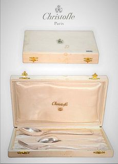 1950's 3 Piece Christofle-Alfenide Silver Plated With Original Box