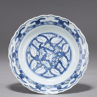 Antique Chinese Porcelain Blue & White Dish