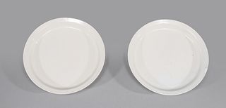 Pair Chinese White Porcelain Dishes