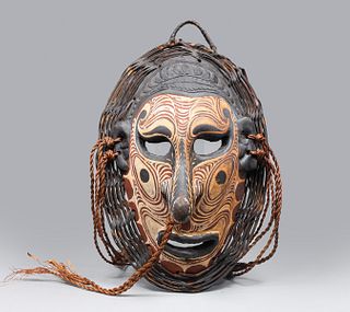 Vintage Papua New Guinea Painted Wood Mask