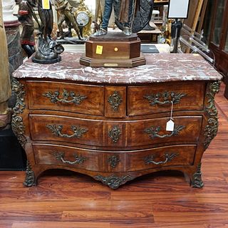 Louis XV style Marble & Bronze Commode