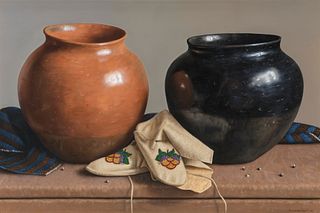 William Acheff (b. 1947) San Juan Pueblo Pots and Moccasins, 1998