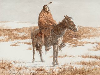 Howard Terpning (b. 1927) Cold Montana Morning, 1984