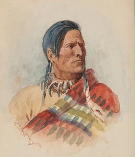 Charles Marion Russell (1864 - 1926) Indian Portrait, 1901
