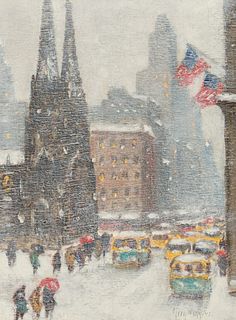 Guy Carleton Wiggins (1883 - 1962) Winter 5th Avenue at St. Patrick's