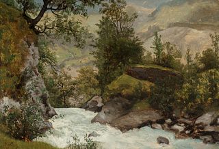 Albert Bierstadt (1830 - 1902) Mountain Stream