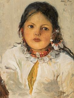Jose Arpa (1858 - 1952) Girl Portrait