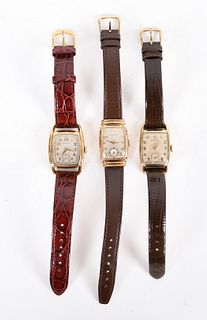 Three Hamilton Watches, One with hooded lugs