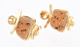 A Pair of 18k Gold Earrings, Ilene Schwartz