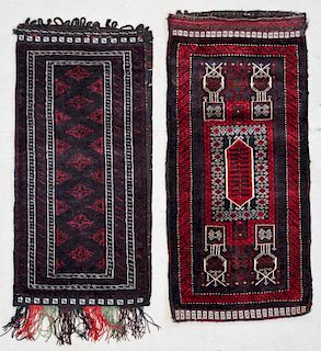 2 Vintage Baluch Balisht Rugs: 20" x 44"