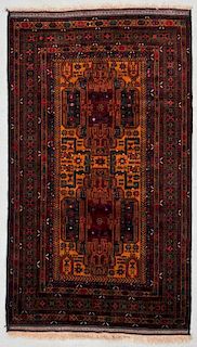 Vintage Afghan Rug: 3'8" x 6'2" (112 x 188 cm)