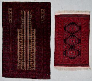 2 Vintage Afghan Beluch Rugs