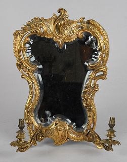 A French Bronze Rococo Style Mirror