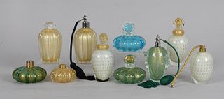 A Group of Art Glass Scent Bottles, Murano, Etc...