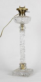 Large 19th Century Pressed Glass Oil Lamp
