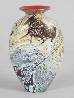 Richard Satava (b.1950) Art Glass Vase