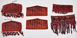 6 Old Central Asian Asmalyks and Torba Trappings
