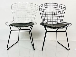 Pair of Vintage Wire Chairs, 1 White & 1 Black