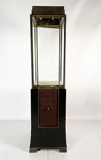Solid Brass, Glass and Flamewood Display Cabinet