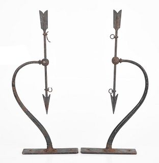 A Pair of 19th c. Wrought Iron Sign Directionals