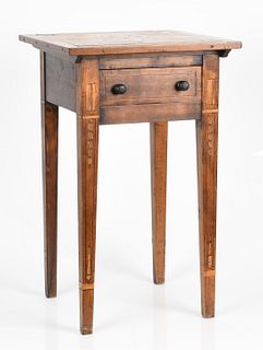 A Federal Style Inlaid Maple One Drawer Stand, 19th c