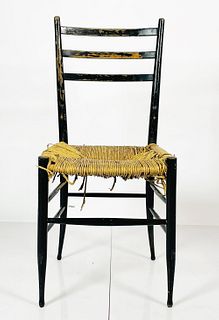 Ladder Back Accent Chair In The Style Of Gio Ponti, Made in Italy