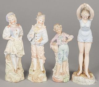 Four bisque figures, tallest - 13''.