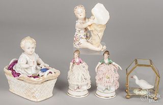 Five porcelain figures, tallest - 6 1/4''.